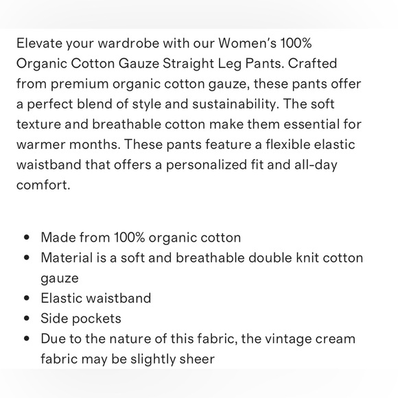 Quince Women’s 100% Organic Cotton Gauze Straight Leg Pants in Wild Cherry - Picture 7 of 14